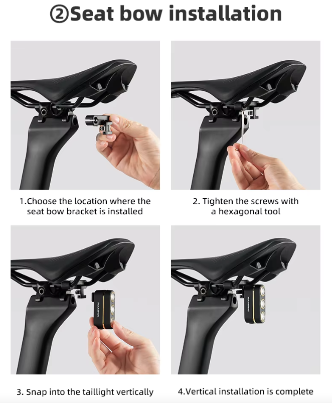 ROCKBROS Smart Bicycle Rear Light IP64 Waterproof Warning taillights Type-C Charging Brake Sensing Tail Light Night Cycling Light Bike Accessories