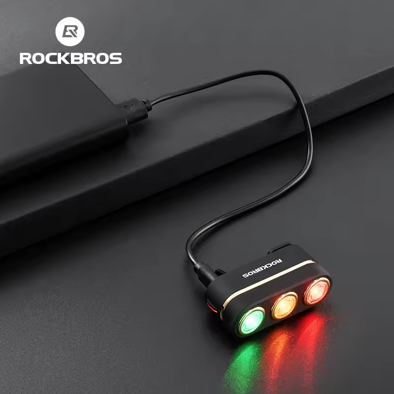 ROCKBROS Smart Bicycle Rear Light IP64 Waterproof Warning taillights Type-C Charging Brake Sensing Tail Light Night Cycling Light Bike Accessories
