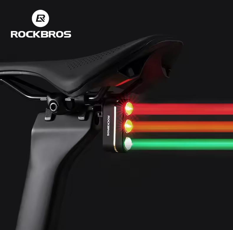 ROCKBROS Smart Bicycle Rear Light IP64 Waterproof Warning taillights Type-C Charging Brake Sensing Tail Light Night Cycling Light Bike Accessories