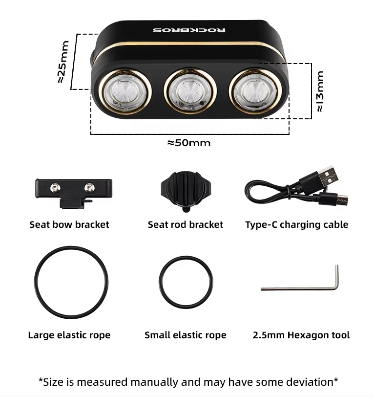 ROCKBROS Smart Bicycle Rear Light IP64 Waterproof Warning taillights Type-C Charging Brake Sensing Tail Light Night Cycling Light Bike Accessories