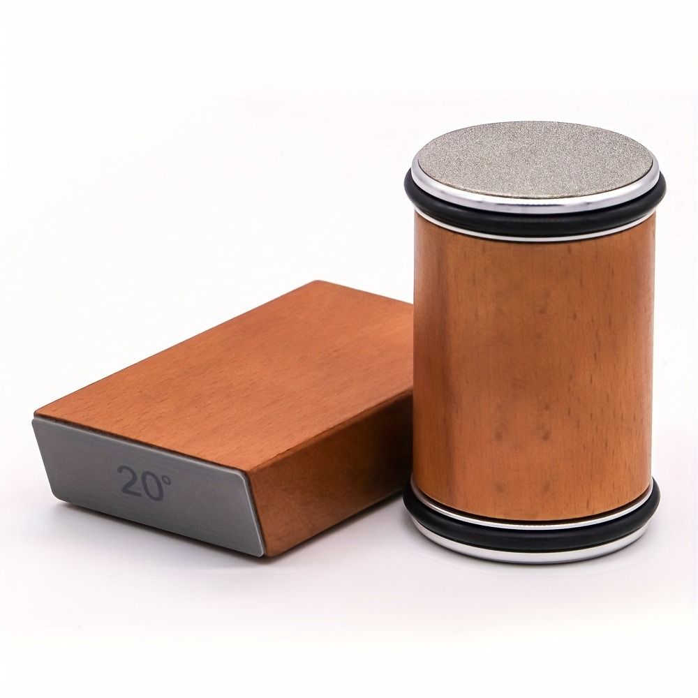 Knife Sharpener Tool, Rolling Knife Sharpener Kit, Knife Sharpening with Diamonds and Ceramic for Steel of Any Hardness, Kitchen knife Sharpener with 15 & 20 Degree Magnetic Angle