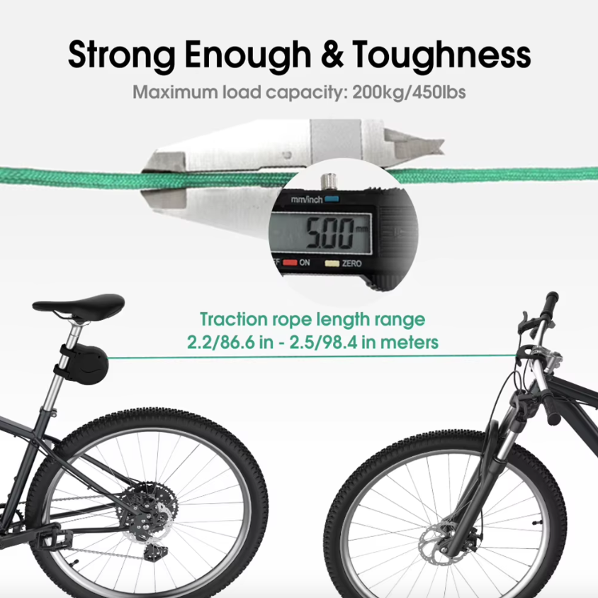 Bicycle Tow Rope Flexible Retractable Bike Tractor for Kids Mountain Biking Family Adventures Easy Setup