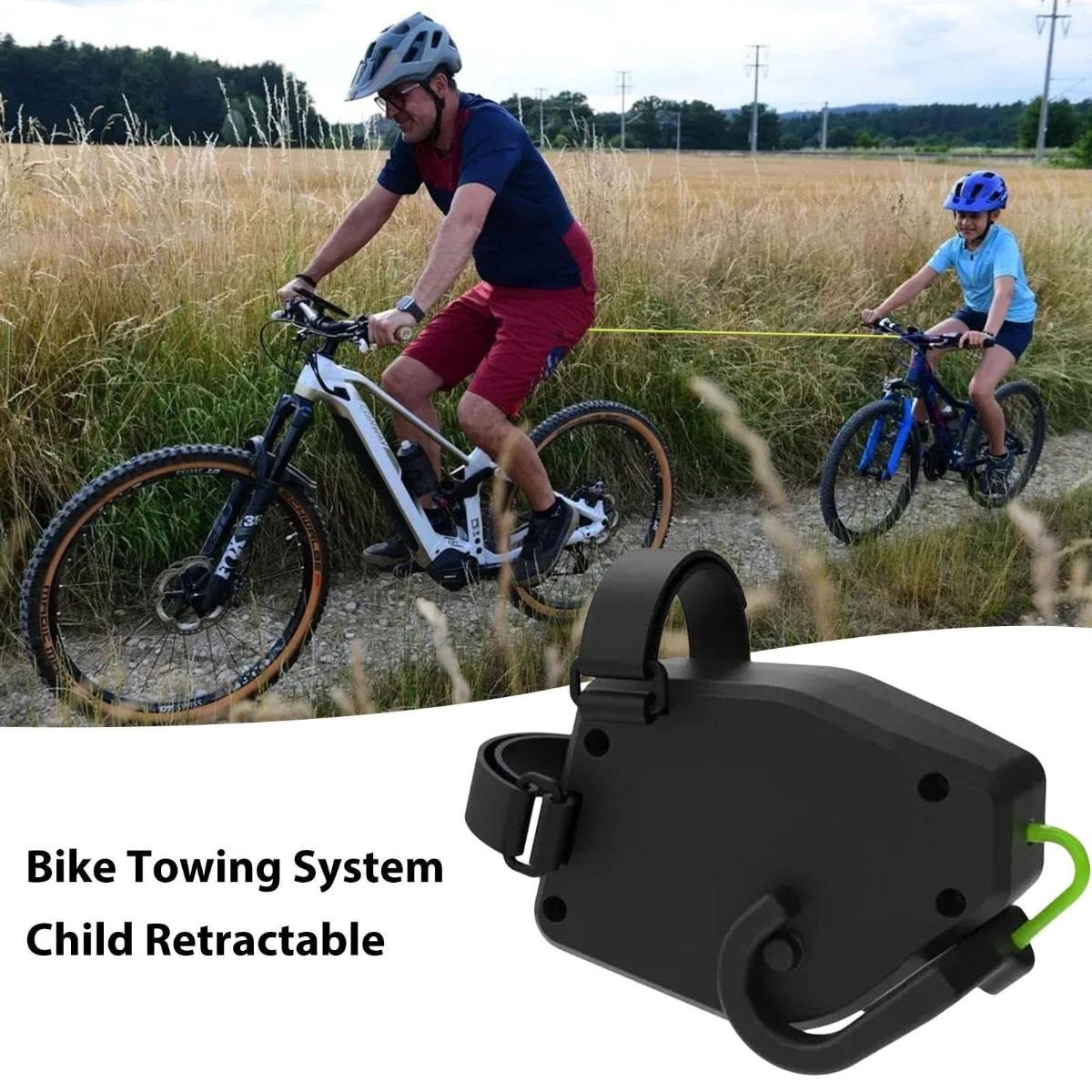Bicycle Tow Rope Flexible Retractable Bike Tractor for Kids Mountain Biking Family Adventures Easy Setup