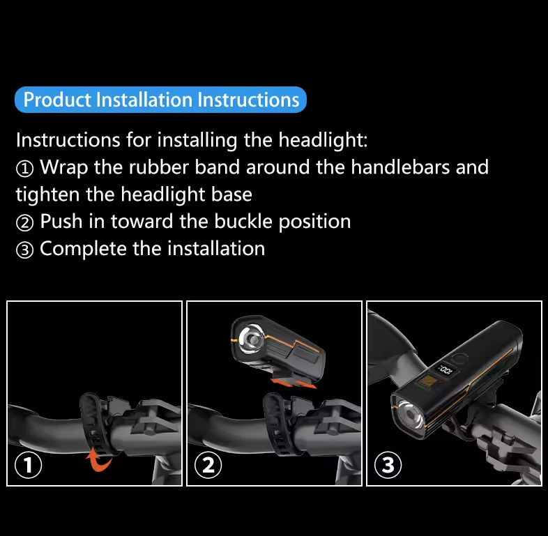 B9 Bicycle Front Light Type-C Charging Headlight MTB Road Bike Headlight for Outdoor Cycling Accessories