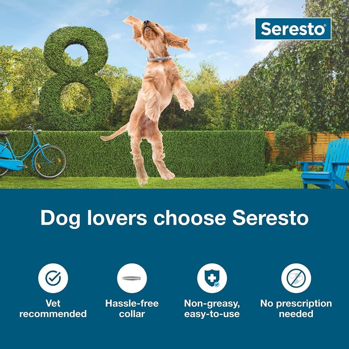 Seresto Large Dog Vet-Recommended Flea & Tick Treatment & Prevention Collar 8 Months Protection