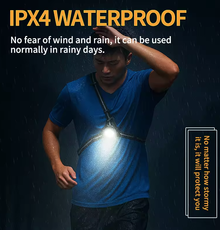 Outdoor Night Running Lights LED Chest Light Back Warning Light 90° Adjustable Beam Angle Waterproof Ultra Bright SafetyLamp 