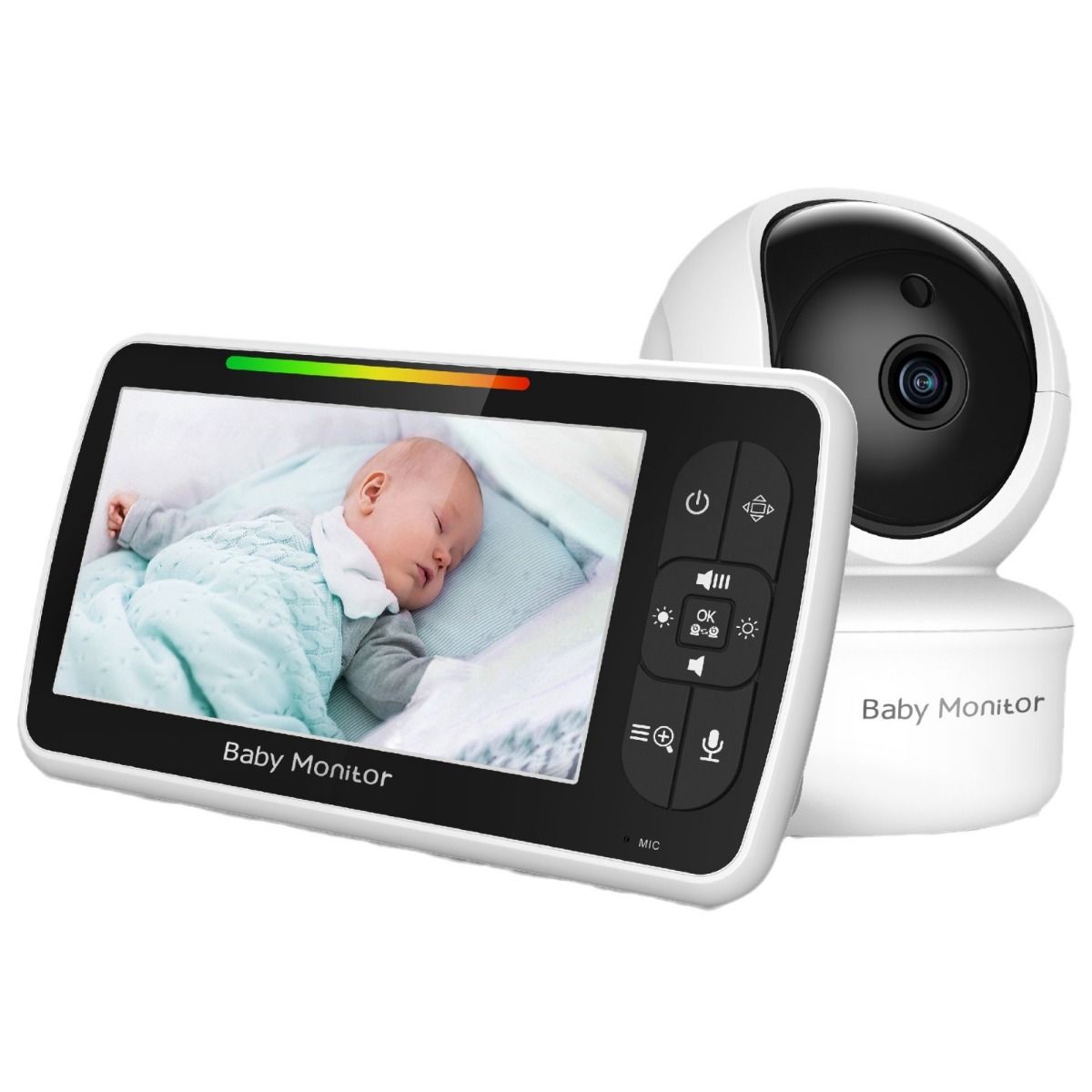 5 Inch Baby Monitor SM650 HD 720P Video Long-Lasting Battery Two-Way Audio Portable Infant Surveillance
