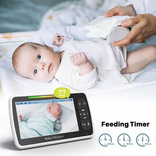 5 Inch Baby Monitor SM650 HD 720P Video Long-Lasting Battery Two-Way Audio Portable Infant Surveillance