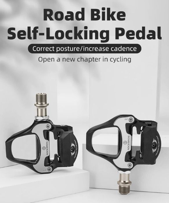 ROCKBROS SPD-SL Road Bike Pedals Ultralight Aluminium Self-locking Cycling Pedals for Enhanced Stability