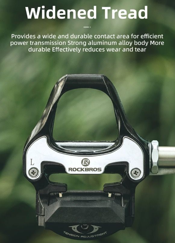 ROCKBROS SPD-SL Road Bike Pedals Ultralight Aluminium Self-locking Cycling Pedals for Enhanced Stability