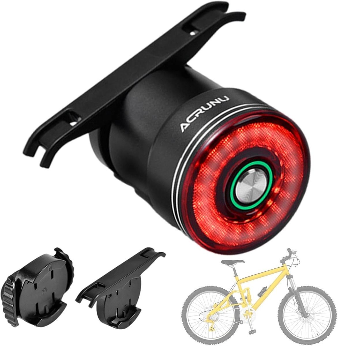 Smart Bike Tail Light Brake Induction Bicycle Tail Light Bike Seatpost Saddle Rear Light Waterproof USB Charging Cycling Taillight