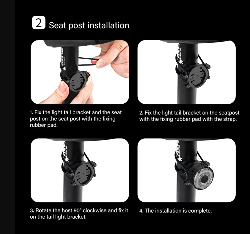 TOWILD TL03Pro LED Bicycle Rear Light Smart Brake Sensor Seven-Color Flash Durable Bike Accessory