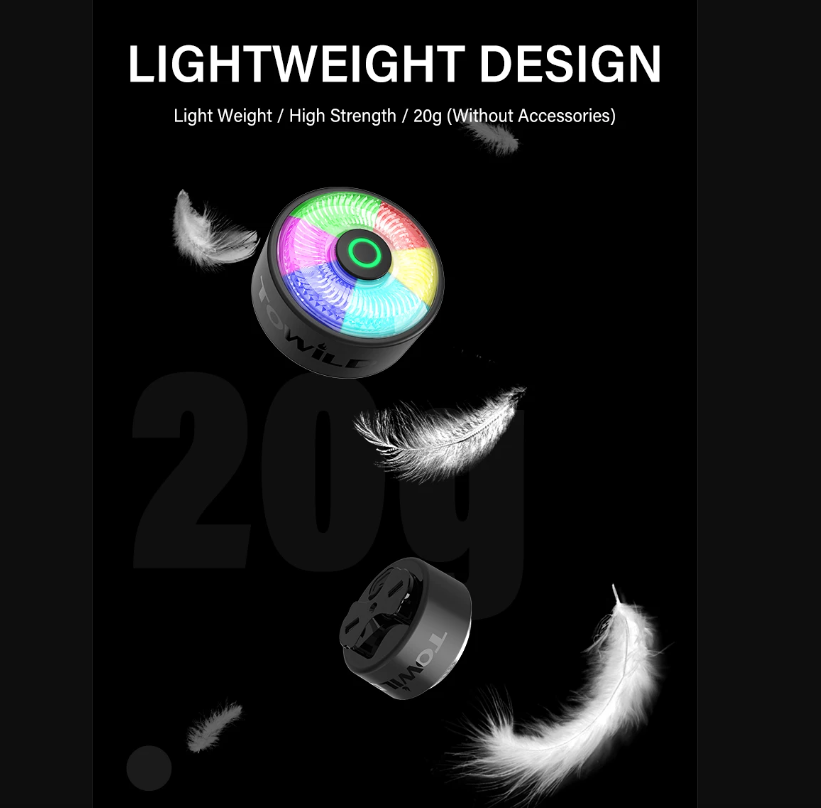 TOWILD TL03Pro LED Bicycle Rear Light Smart Brake Sensor Seven-Color Flash Durable Bike Accessory