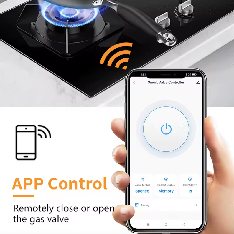 Tuya WiFi Water Valve Gas Shutoff Ball Valve Timer Smart Faucet Controller Remote Manipulator Support