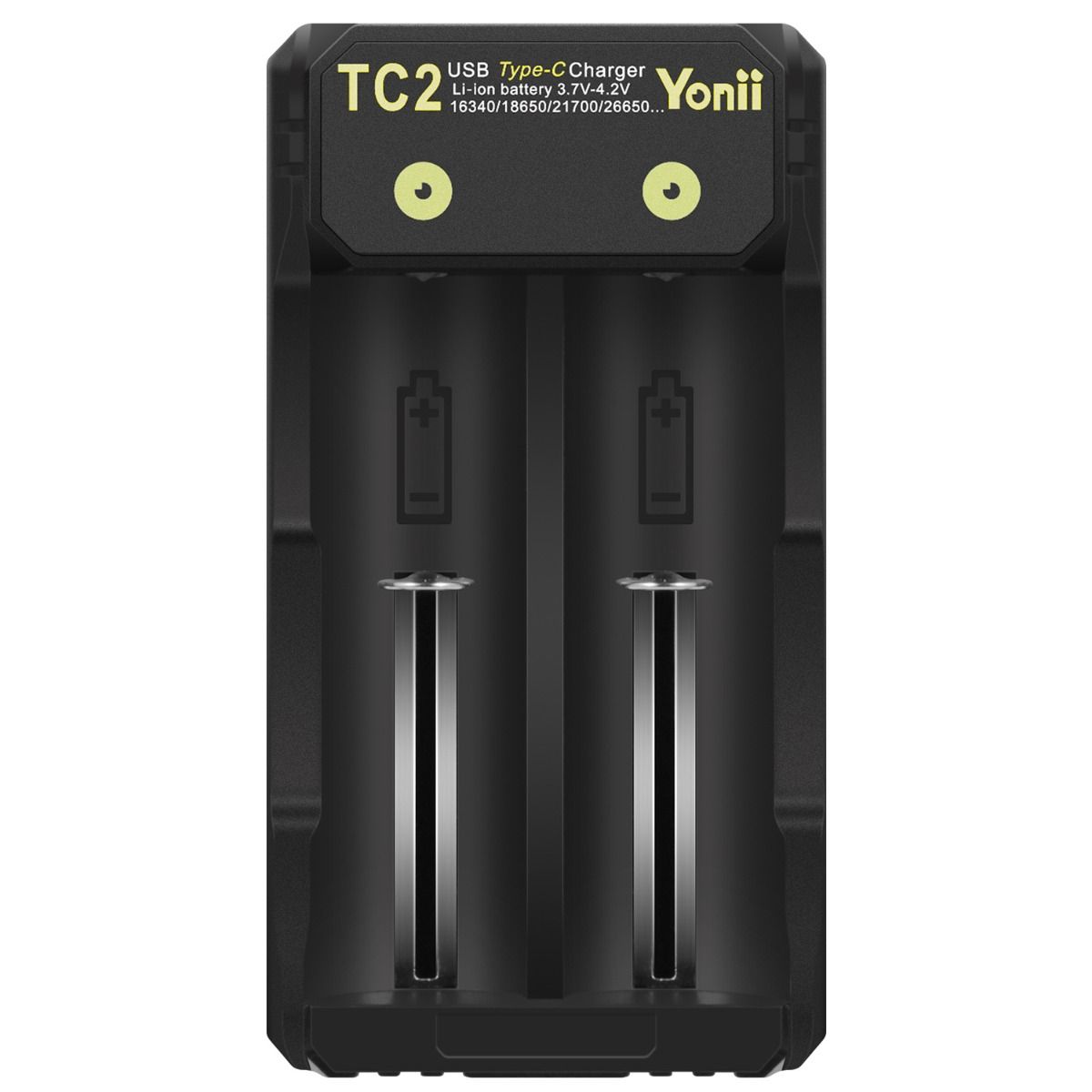 TC2 USB Type-C Charger Fast 4.2V Charging for 18650 21700 Li-ion Batteries Dual Ports for Outdoor Gear