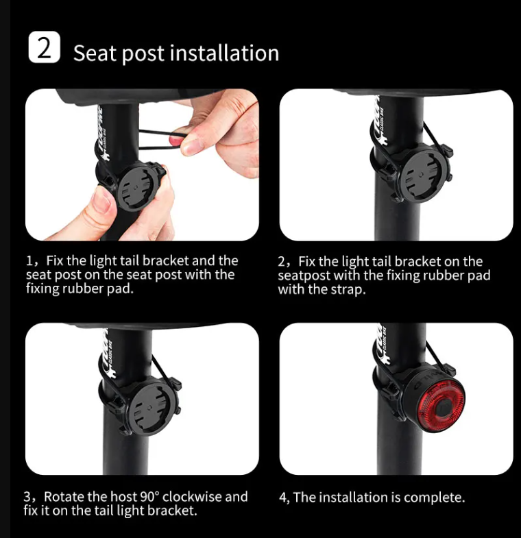 TOWILD TL03 Bicycle Smart Auto Brake Sensing Light LED Taillight Bike Accessories with Five Flash Modes