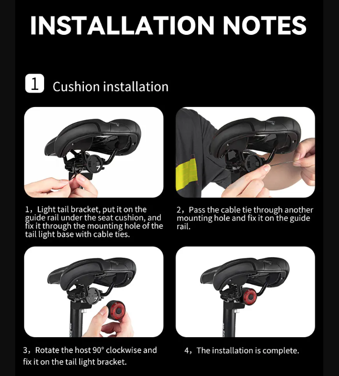 TOWILD TL03 Bicycle Smart Auto Brake Sensing Light LED Taillight Bike Accessories with Five Flash Modes