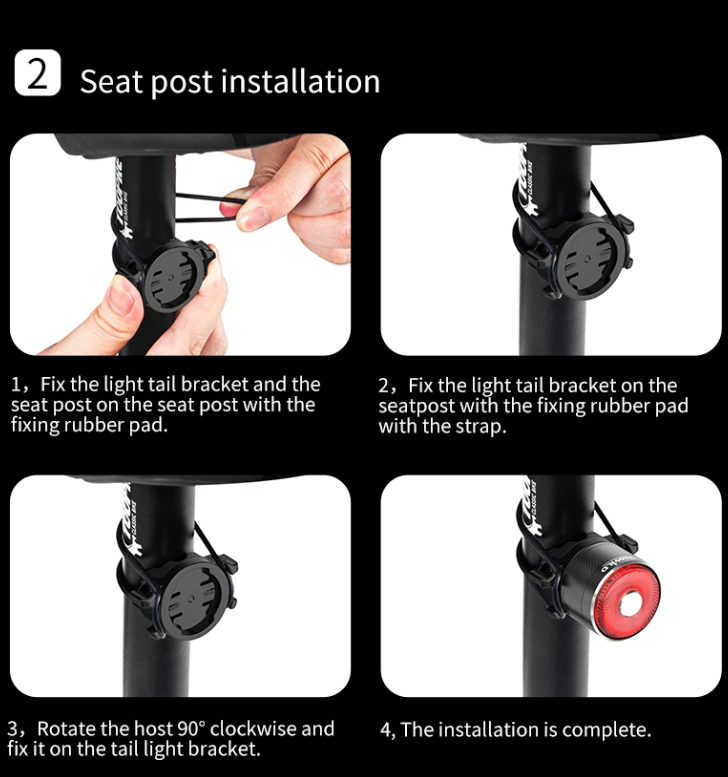 TOWILD TL05 Rear Light Smart Auto Brake Sensing IPX6 Waterproof Bicycle Safety Light with 100 Hour Battery