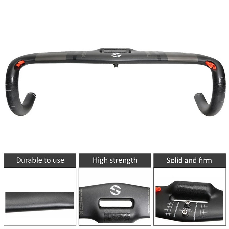 TOSEEK Full Carbon Handlebar 31.8mm Lightweight Aerodynamic Road Handlebar with Customizable Lengths