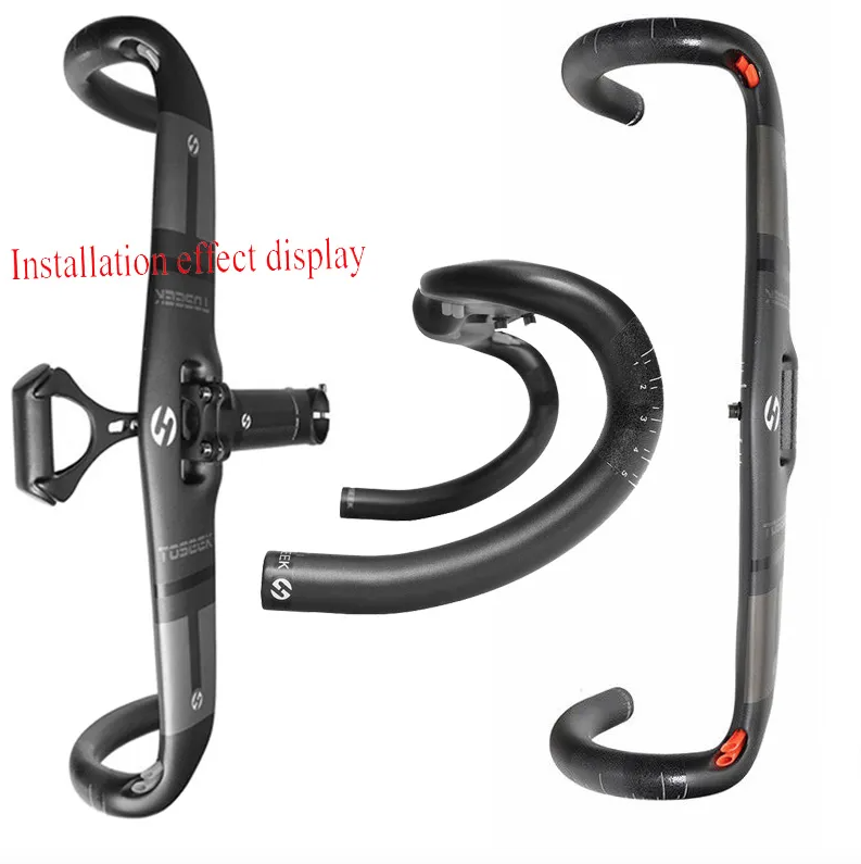TOSEEK Full Carbon Handlebar 31.8mm Lightweight Aerodynamic Road Handlebar with Customizable Lengths