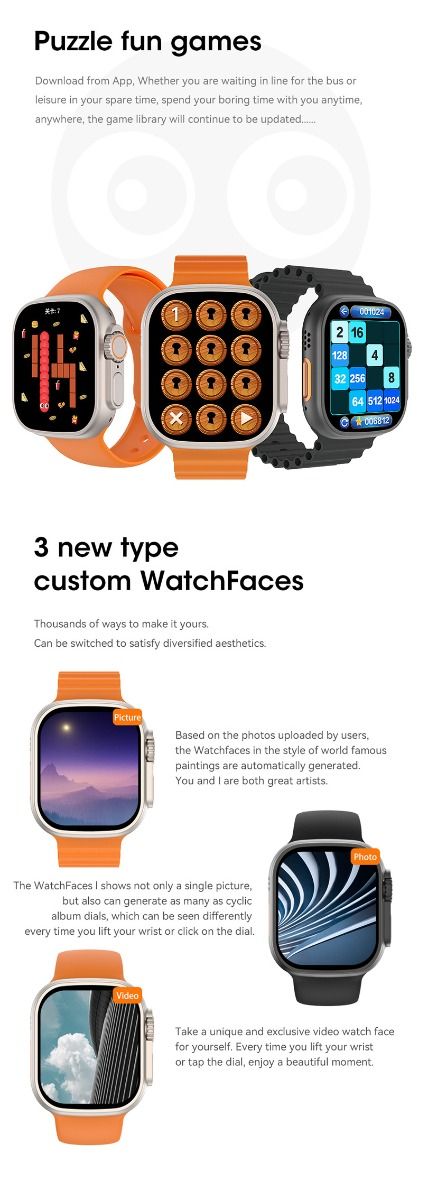49mm Smart Watch Ultra 9 Bluetooth Call NFC Compass GPS Route Track Ip68 Smartwatch