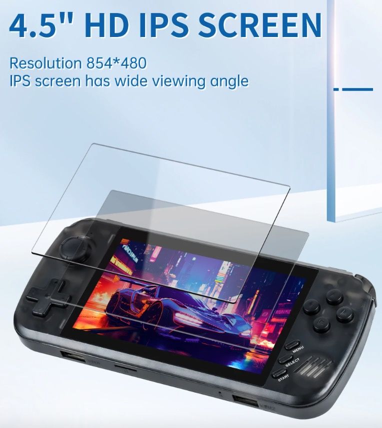 POWKIDDY X39pro Handheld Video Game Console 4.3 Inch IPS Retro Gaming with PS1 Support and HD Output