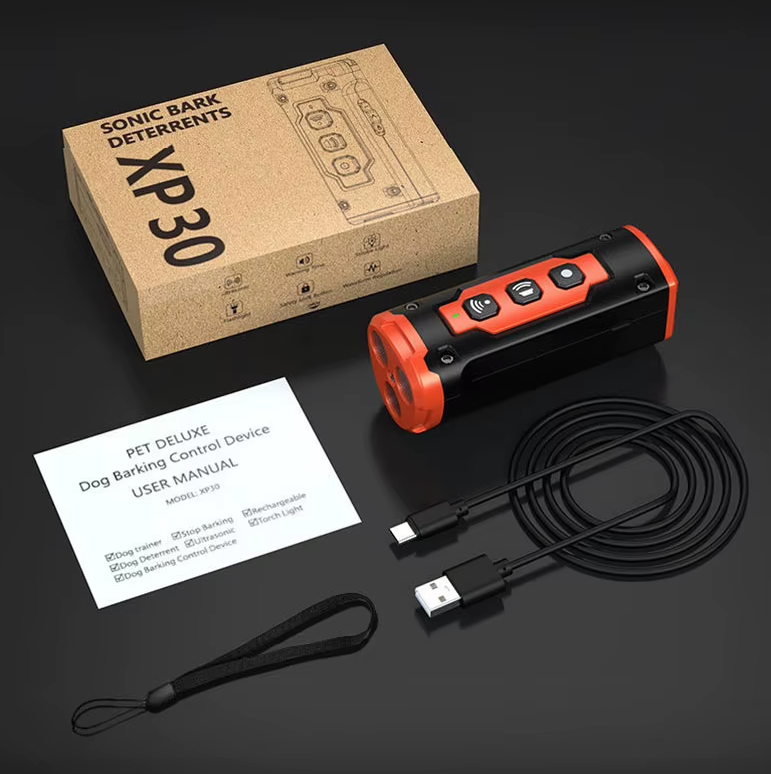 Pet Dog Repeller Ultrasonic Dog Training Device Rechargeable Barking Control Tool with Humane Technology