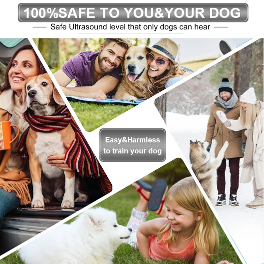 Ultrasonic Dog Repeller with LED Flashlight Portable Anti Barking Solution Humane Dog Training Device