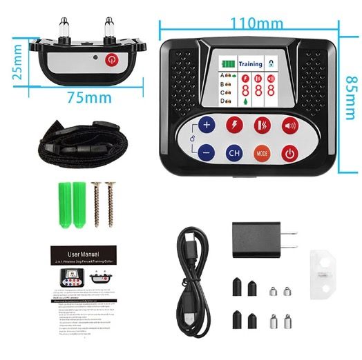 Pet Wireless Electronic Fence Smart Dog Training Device Two-in-One Ergonomic Anti-Barking Collar 2025