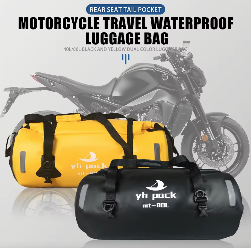 Motorcycle Bag Waterproof MTB Bike Trunk Bag Rear Travel Luggage Carrier Portable Saddle Seat Cycling Acessoriy 40L/80L