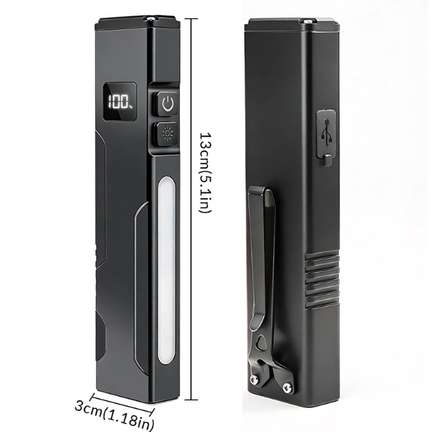 EDC Pocket Flashlight, 1800 Lumens, Rechargeable, 365nm UV Light, IPX4 Waterproof
