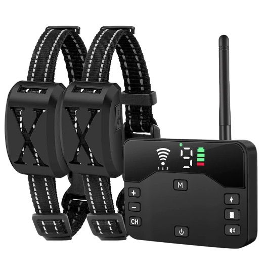 Wireless Dog Electric Fence Remote Training Collar Rechargeable Safe Pet Containment Customizable Boundaries